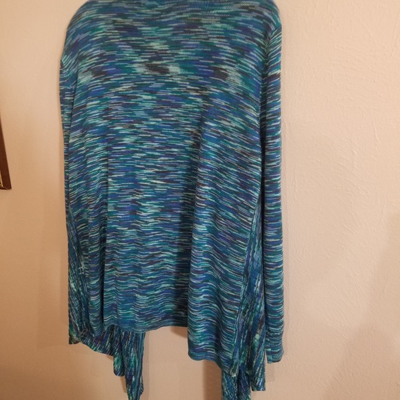 Cal Style Knitted Teal Drape Cover Up Cardigan - Picture 2 of 4